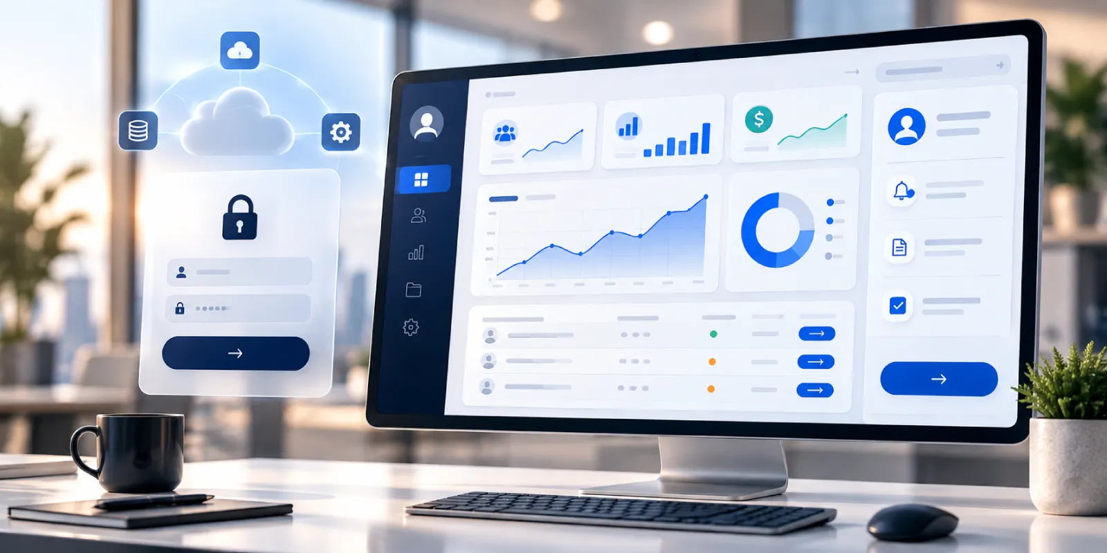 Custom web application dashboard